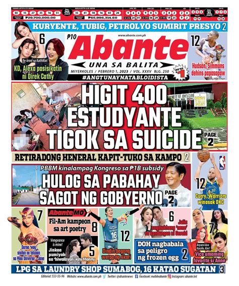 abante front page|Abante Front Page .